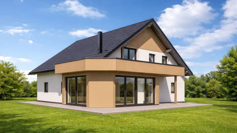 Planung Wintergarten Wartberg/Aist – heller Anbau mit großen Glaselementen und Kamin