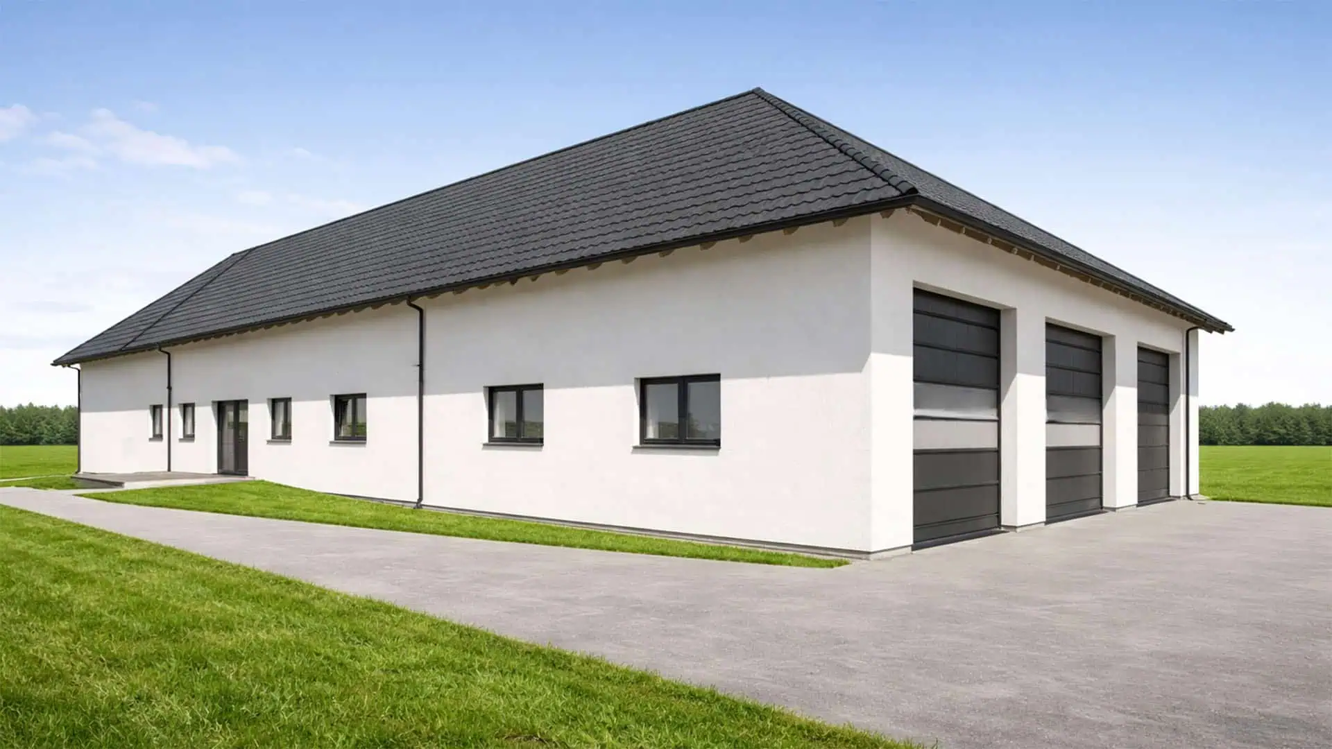 Bauernhof Nebengebäude Planung: neue Maschinenhalle neben bestehendem Hof