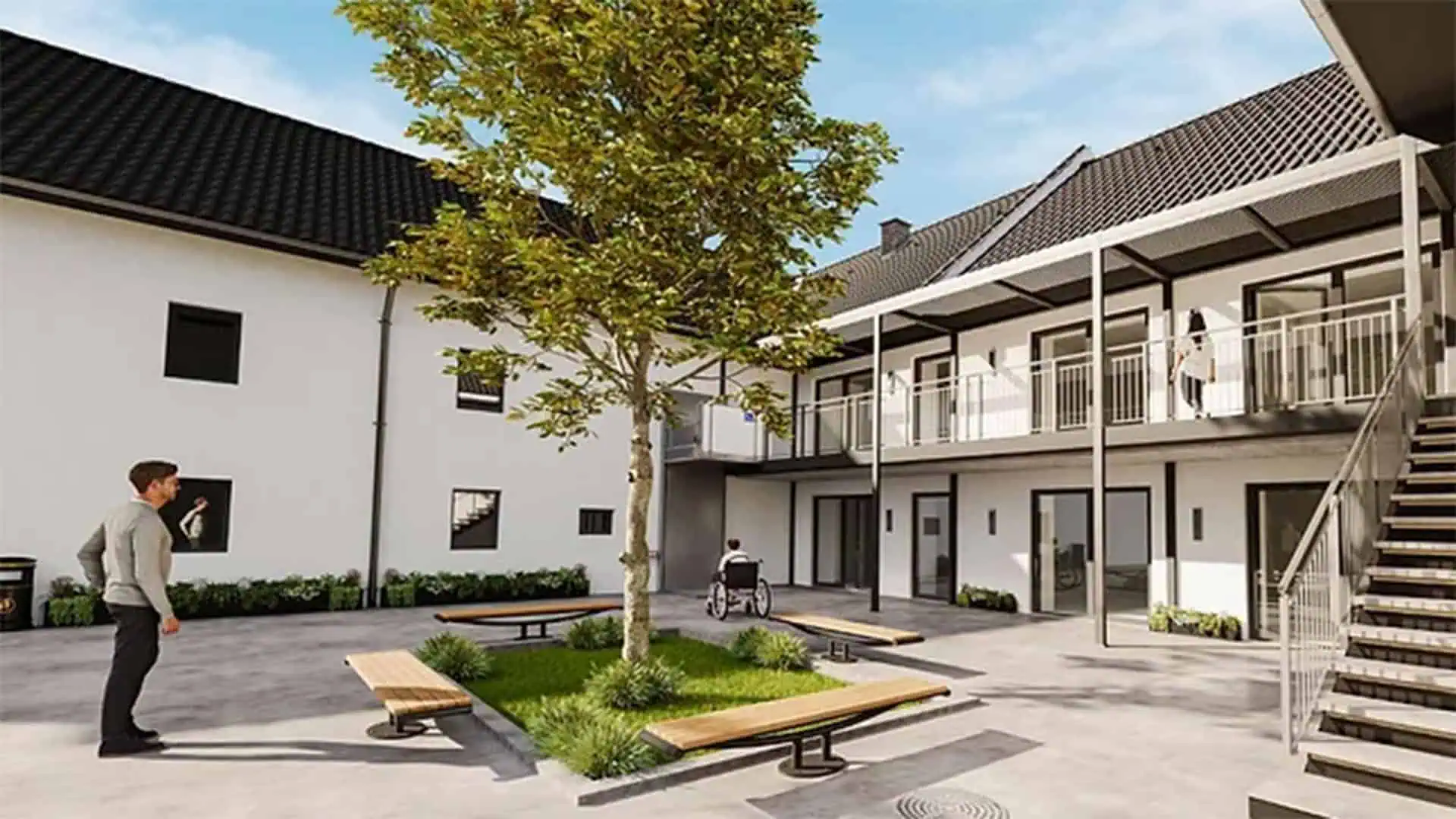 Zubau Bauernhaus, neuer Wohntrakt stimmig an alte Hofsubstanz angefügt